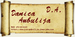 Danica Ambulija vizit kartica